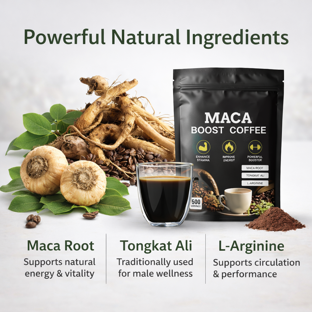 Maca Boost Coffee – Natural Energy & Stamina Support for Men